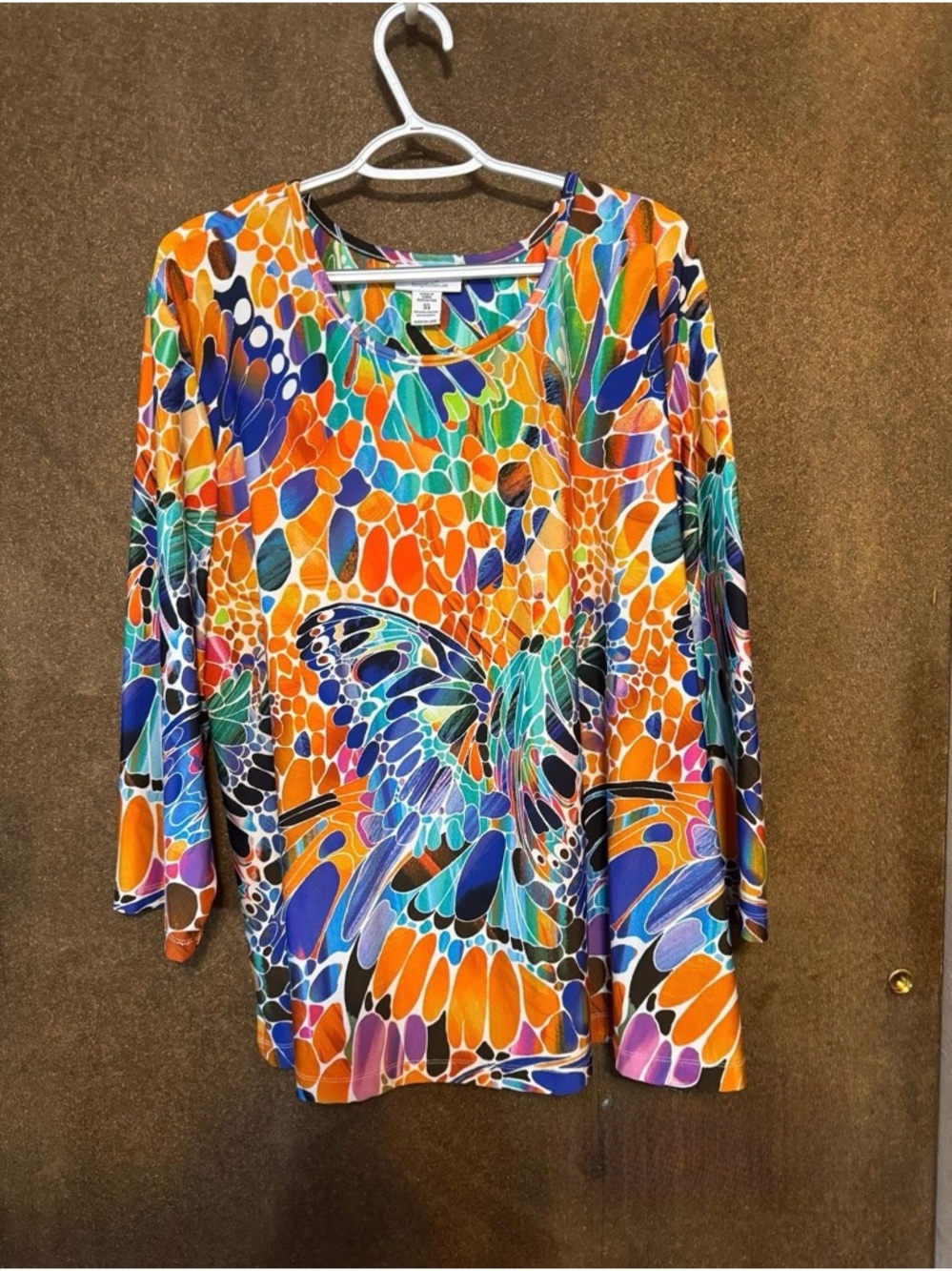 Serengeti Multicolor Butterfly Mosaic Long Sleeve Top